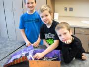 Ridgefield: Ronan Blanchard, left, Gavin Meyer and Jack Champine at Union Elementary School's fourth grade Invention Fair.