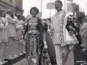 Thelma Hollingsworth is celebrated in 1914 as the first elected Portland Rose Festival queen.