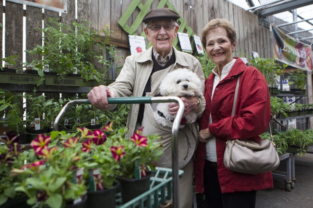 Ron and Arlene Trotman shop Sunday at Shorty's Garden and Home nursery in Vancouver.