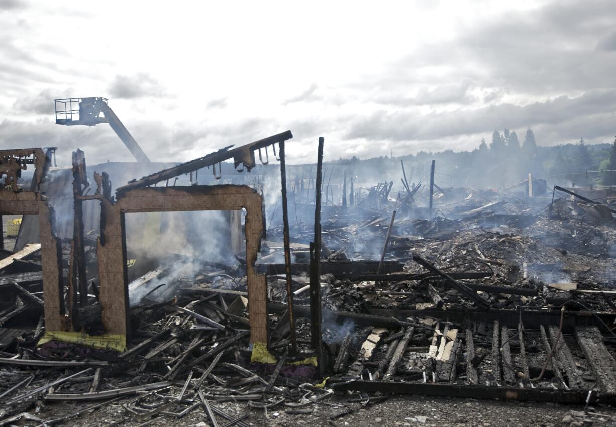 The aftermath of a two-alarm fire reported after 3 a.m.