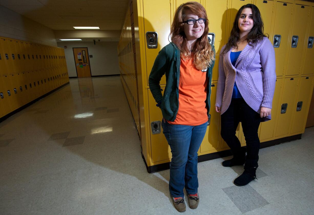 Evergreen High School students Hannah Enz, left, and Jessica Letzgus will be studying abroad in Germany next school year.