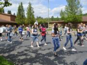 Washougal: The Jemtegaard Middle School marching band practices its Disney routine.