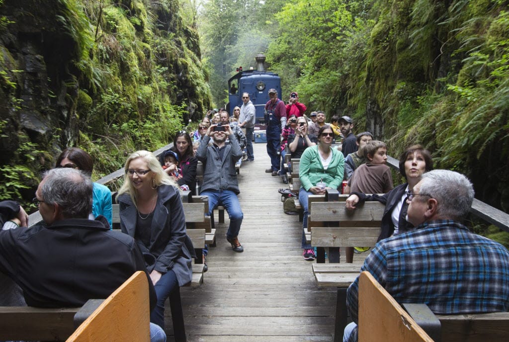 Columbian files
Visitors enjoy a train ride and the scenery on the Chelatchie Prairie Railroad train in Yacolt.