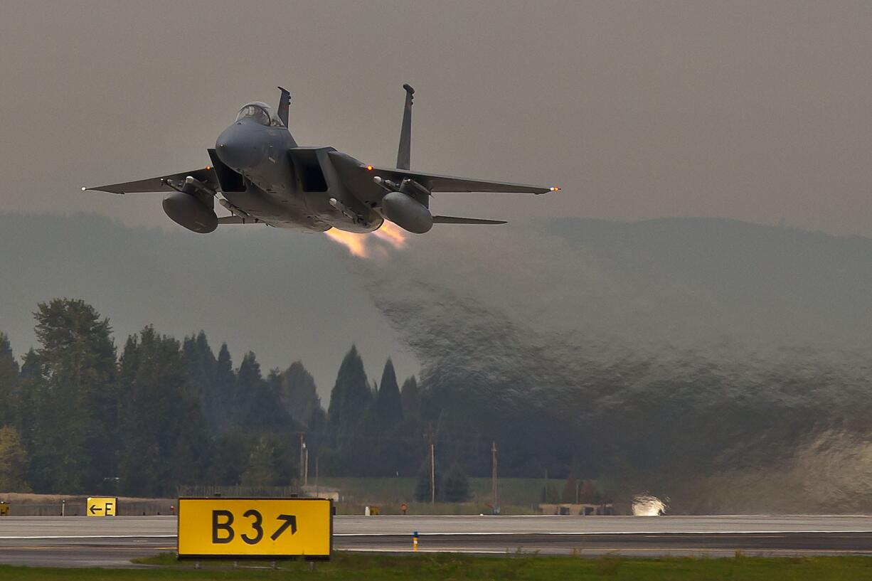 Tonight is the first of four nights where F-15s with the Oregon National Guard will be conducting routine night flying training.