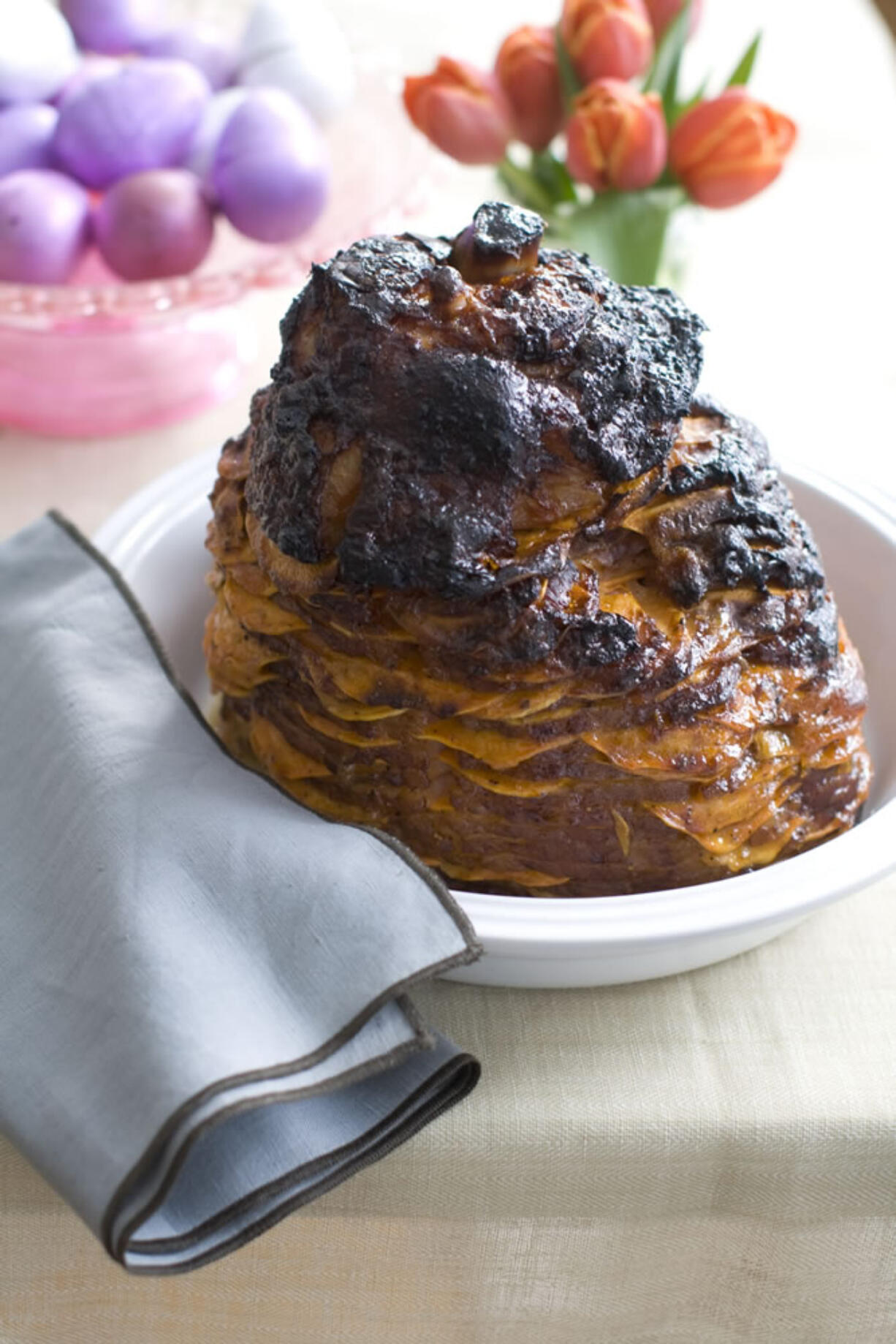 Glazed Sweet Potato-Stuffed Ham.