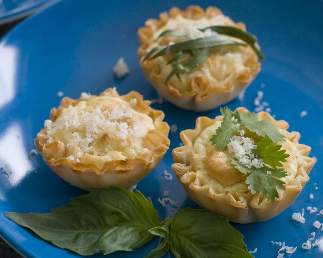 Anti-gravity goat cheese phyllo bites.