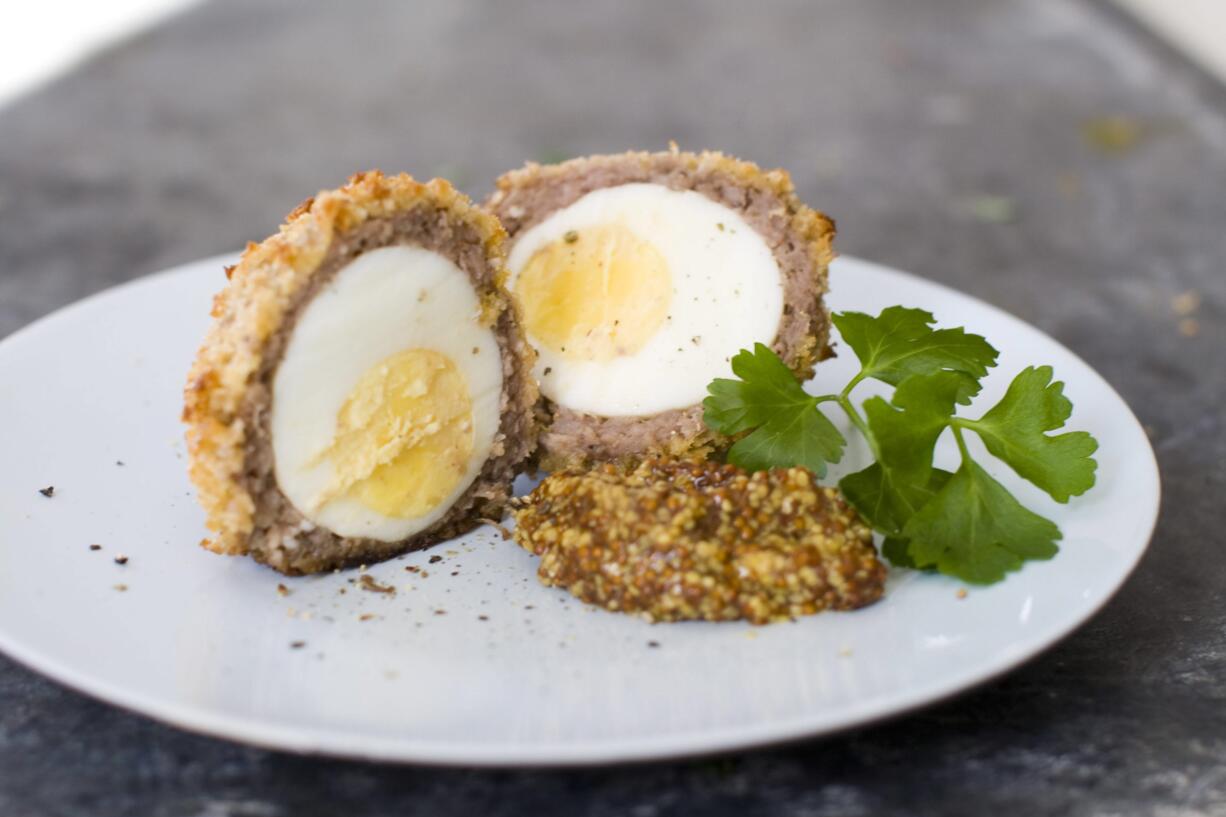 Baked Scotch eggs.