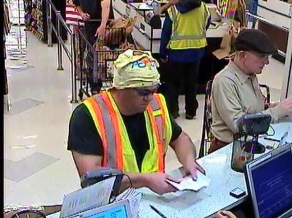 The Clark County Sheriff's Office is asking for the public's help in finding this man (in the vest), who reportedly came to the Bank of America branch at the Albertsons on 14300 N.E. 20th Ave. and presented the teller with a note demanding money. The man left empty-handed, and no one was hurt.