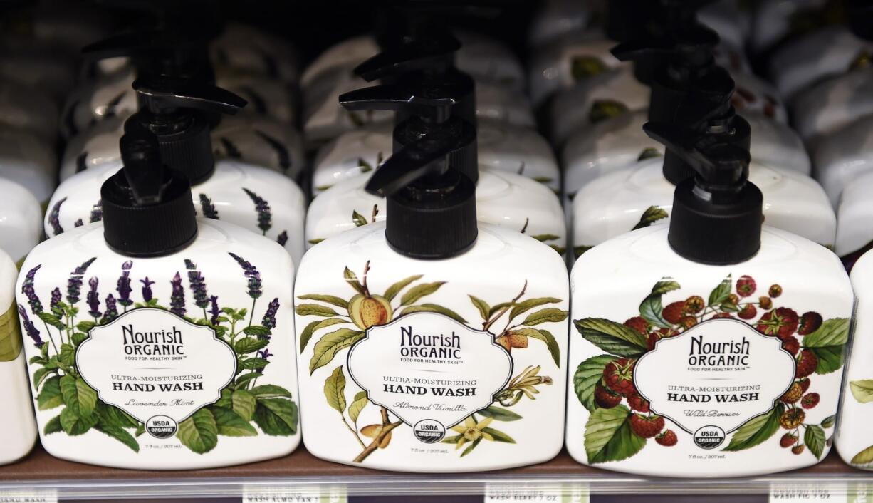 Organic body products are seen Oct. 9 at a Whole Foods in Washington, D.C. Consumer interest in the organic label continues to grow. The organic industry says U.S.