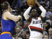 Portland Trail Blazers guard Wesley Matthews, right, leads the NBA in made 3-pointers. He will compete in the 3-point contest at the NBA's All-Star weekend Feb.