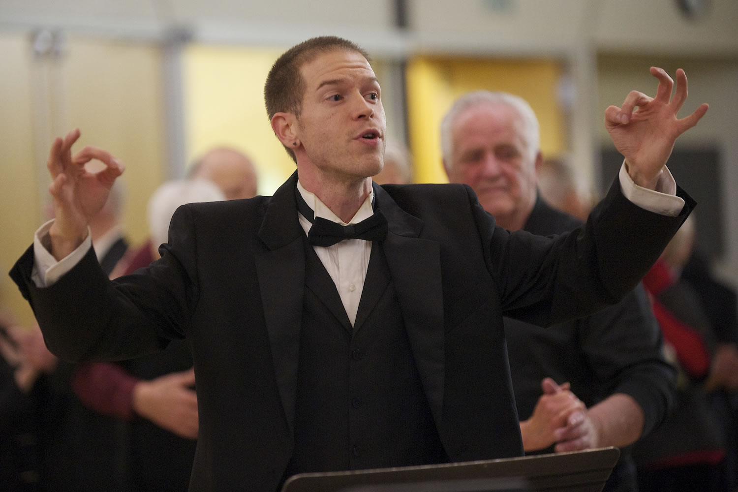 Cary Pederson directs The Beacock Dance Band at 2013's Swinging in the New Year's Eve Dance at the Luekpe Senior Center in Vancouver.