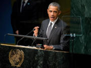 President Barack Obama speaks Sunday at the United Nations Sustainable Development Summit at the United Nations headquarters. The global meeting is focused on fixing some of the world&#039;s greatest problems through a 15-year road map.