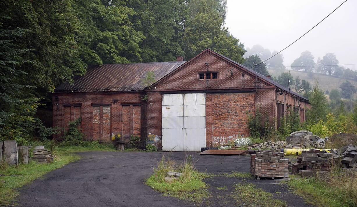 The abandoned building of a German nazi-era railway installation in Walim, near Walbrzych, in Poland, photographed  on Friday, Sept. 11, 2015.  An explorer says he has found massive underground World War II installations in the neighborhood that were probably intended as a anti-nuclear shelter for Hitler.