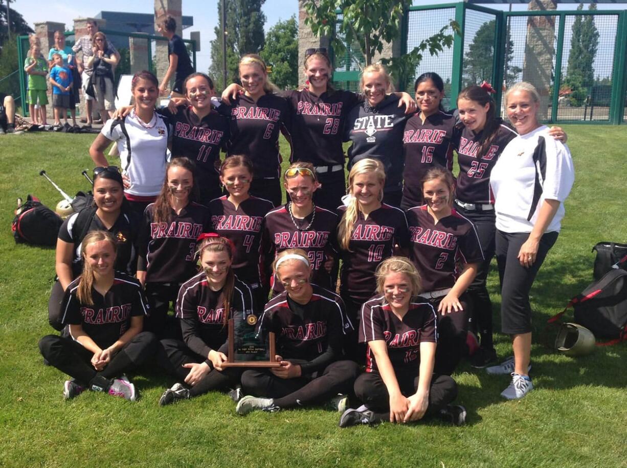 The Prairie High softball team placed fourth at the Class 3A state tournament.