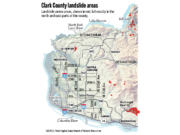 Areas of Clark County with a landslide risk.