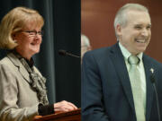 Jeanne Stewart, left, and David Madore are Clark County councilors.