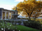 The Rockefeller Estate in Sleepy Hollow, N.Y., offers a view from its rose garden during autumn.