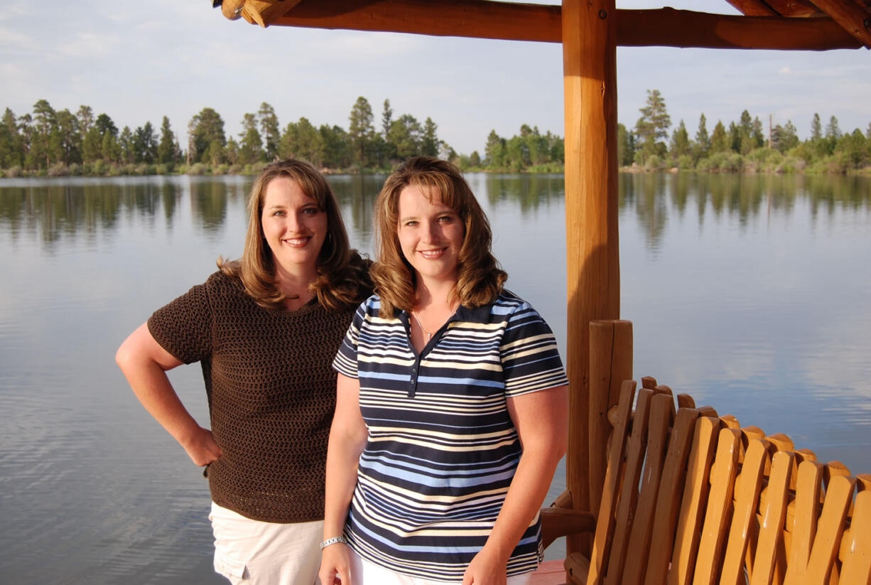 Twin sisters Kelli Wall, left, and Kerri Bunker are shown in this undated photo provided by Kerri Bunker. The two women are identical twins who already each have one set of twins. Now, they are getting ready to each have a second set of twins next spring, KSL-TV reports. &quot;To have twins twice is incredible,&quot; Wall said. The Lindon women both had their first set of fraternal twins after using in vitro fertilization after they struggled to get pregnant. This summer, both found out they are having twins again. They are both due two weeks apart next spring.