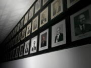 Portraits of past Masters of the Masons hang inside Vancouver's main Masonic lodge in 2008.