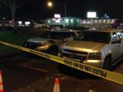 Police investigate the scene of a fatal vehicle-pedestrian crash on Northeast Third Avenue near Weir Street in Camas on Tuesday.