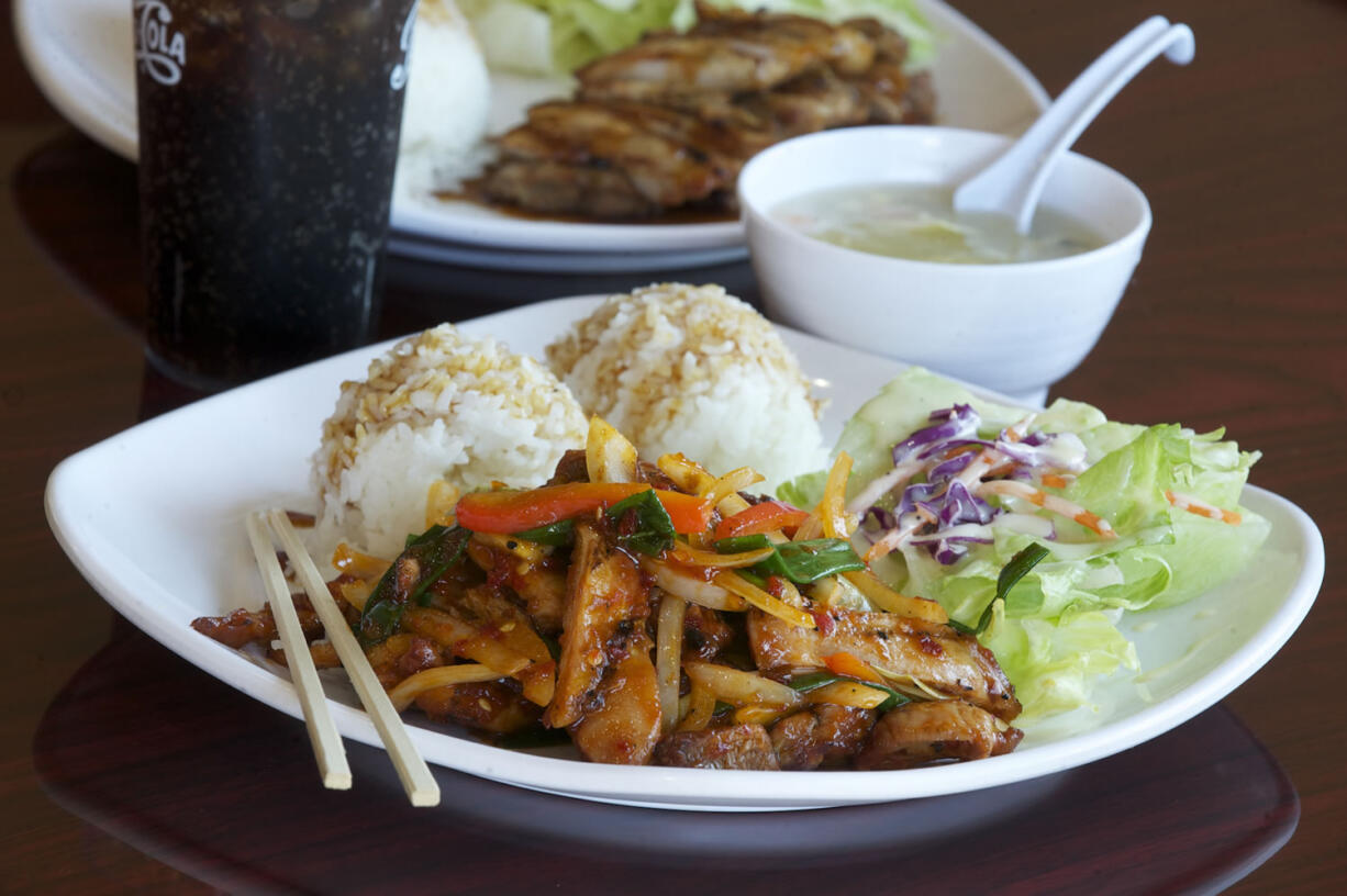 Spicy chicken shown April 11 at Teriyaki &amp; Noodles in Vancouver.