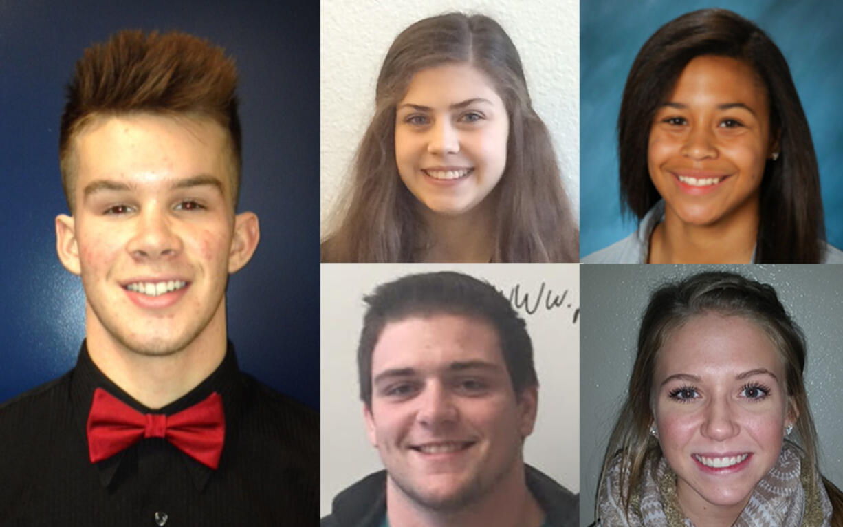 Athletes of the week Jared Broer, Sarah Ellis, Cherita Daugherty, Katie Whitten and Dallas Goodpaster