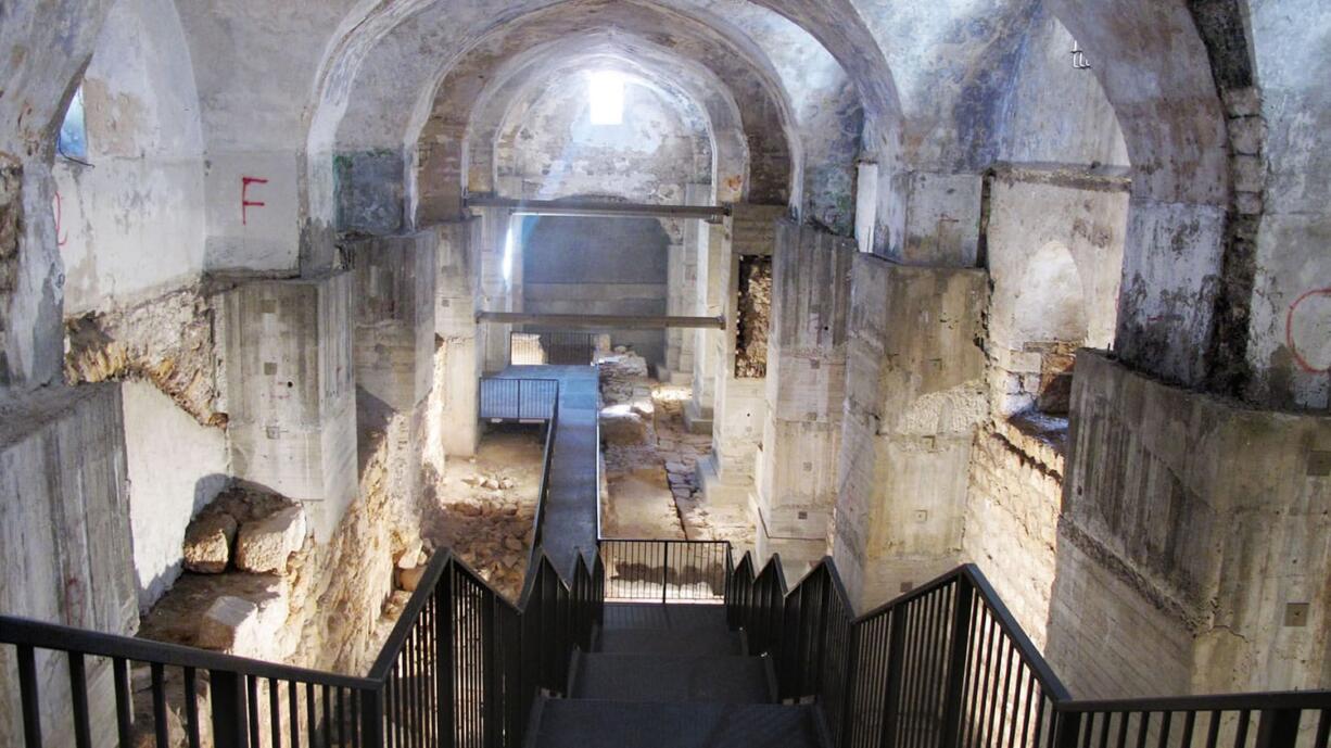 Archaeologists dug down through seven layers of Jerusalem history inside the Kishle, shown on Dec.
