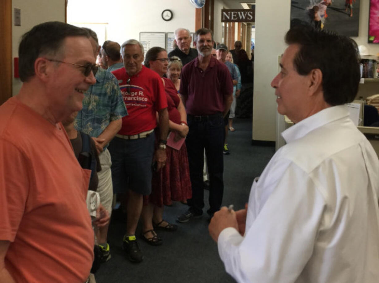 Long lines formed in The Columbian newsroom during our 125 anniversary  celebration.