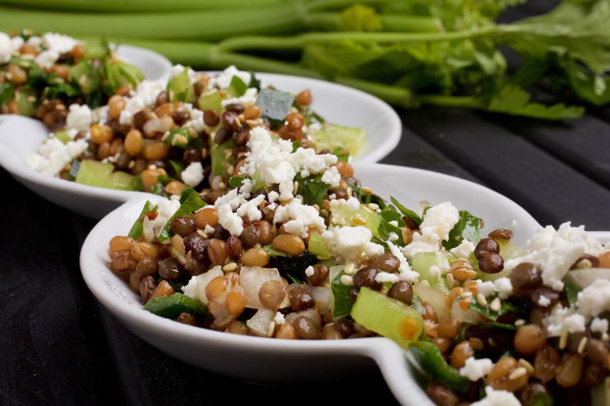 Emmer, Lentil and Celery Salad With Lemon-Cumin Dressing.