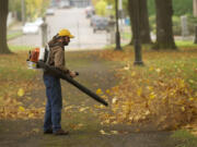 Kermit Siegle volunteers his time clearing leaves at the Old City Cemetery as part of Make a Difference Day in 2013.