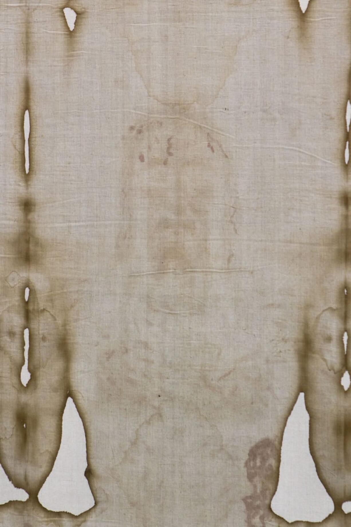 Detail of the face on the Shroud of Turin.