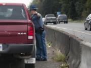 Trooper Brandon Kesler and other WSP troopers are working to increase enforcement for the &quot;move over law,&quot; which requires motorists to move to the left when any emergency vehicle is parked on the shoulder.