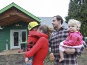 Patricia Kent and Dillon Haggerty, pictured with their son, Quintin, and daughter, Cadence, spent the last year renovating a dilapidated farmhouse into their dream home using natural building practices.