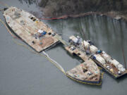 Aerial photo of the partially dismantled Davy Crockett,  March 28, 2011.