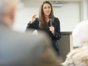 U.S. Rep. Jaime Herrera Beutler, R-Camas, speaks at a community coffee with constituents her office invited to attend on Wednesday in Vancouver.