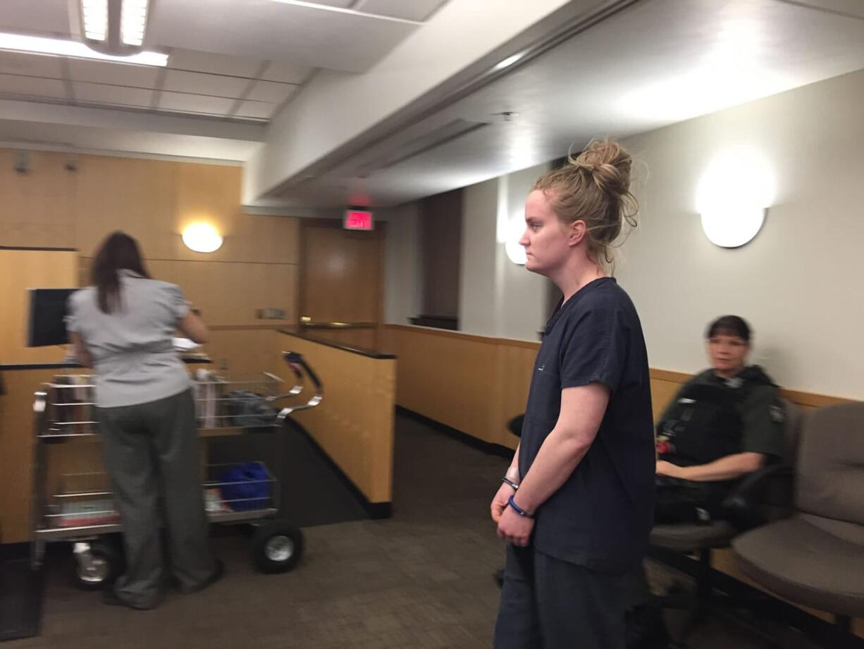 Natalie Kay Carter, 23, appears in Clark County Superior Court Monday on suspicion of criminal impersonation.