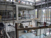 The open atrium of Clark College&#039;s new STEM Building will be glass-paneled, like much of the rest of the $39 million building set to open to students in fall 2016.