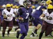 Washington's Shaq Thompson carries against Arizona State during the first half Saturday, Oct. 25, 2014, in Seattle.