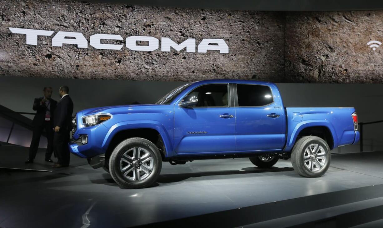 The new Toyota Tacoma truck is unveiled during the North American International Auto Show on Monday in Detroit.
