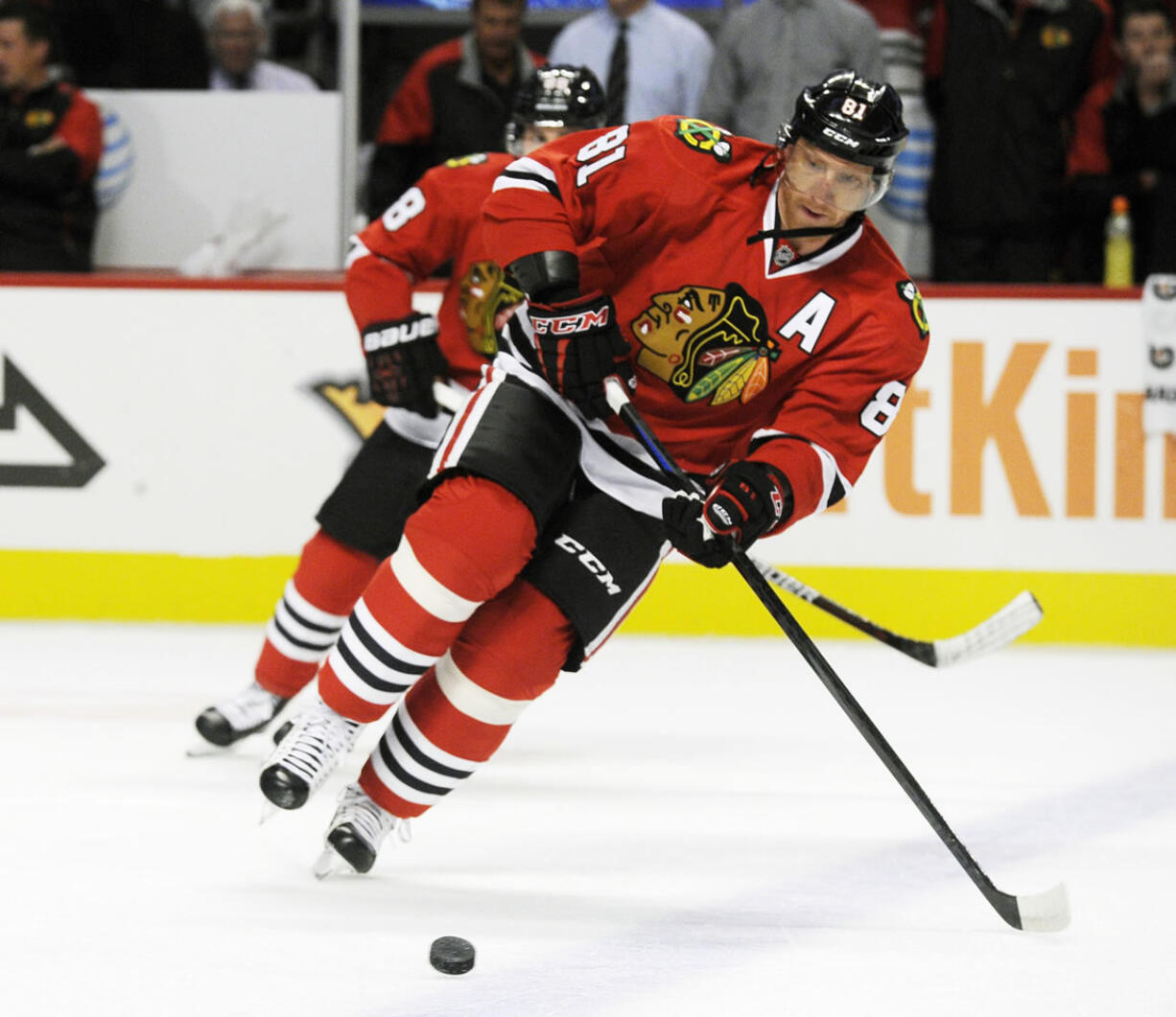 Chicago Blackhawks right winger Marian Hossa, a former Portland Winterhawks player.