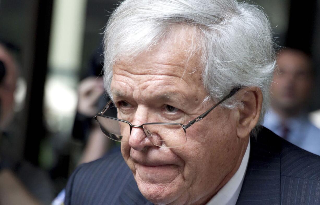 Former House Speaker Dennis Hastert leaves the federal courthouse in Chicago. (AP Photo/Christian K.