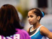 Jordan Chiles, 12, placed sixth in all-around competition while representing the United States at an international gymnastics meet in Italy last month.