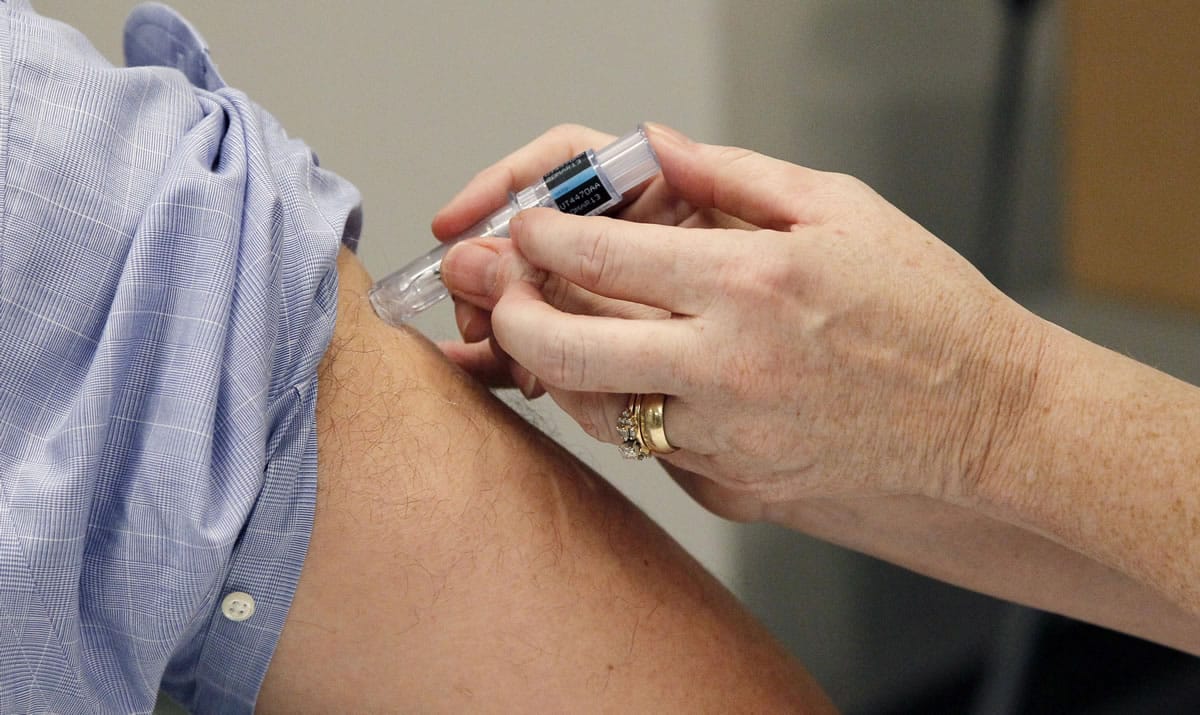 A flu shot being administered October 2012 in Jackson, Miss. More children than ever got vaccinated against the flu last year, and health officials are urging families to do even better this time around. A severe flu strain swept the country last winter, sparking a scramble for last-minute vaccinations. There's no way to predict if this year will be as bad. But protection requires a yearly vaccine, either a shot or nasal spray.