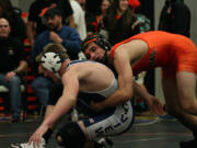 Panther junior Tanner Baldwin (right) captured the 152-pound Washougal River Rumble championship Saturday, at Washougal High School.