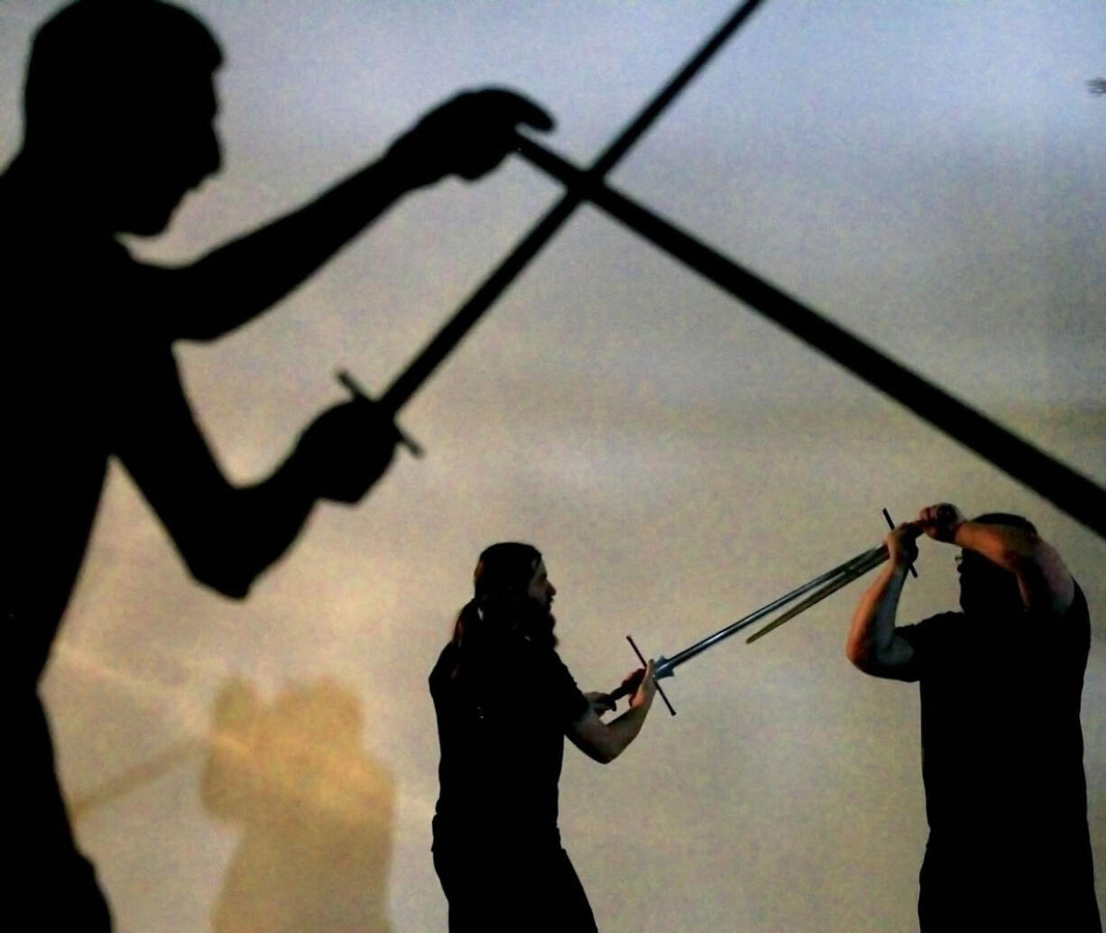 Participants go through maneuvers at Sword Camp in Jackson, Wis., last week.