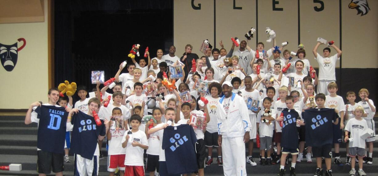 Larry Jury, of Camas, led a &quot;Dream Team&quot; camp for youth at Evergreen Middle School, in Hillsboro, Ore., in June 2013.