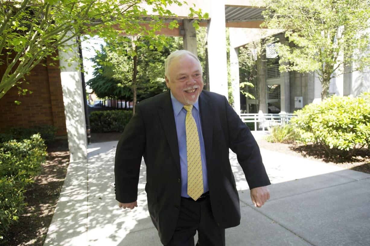 Don Benton arrives at the Clark County Public Service Center for his first day as the Director of Environmental Services on May 6.