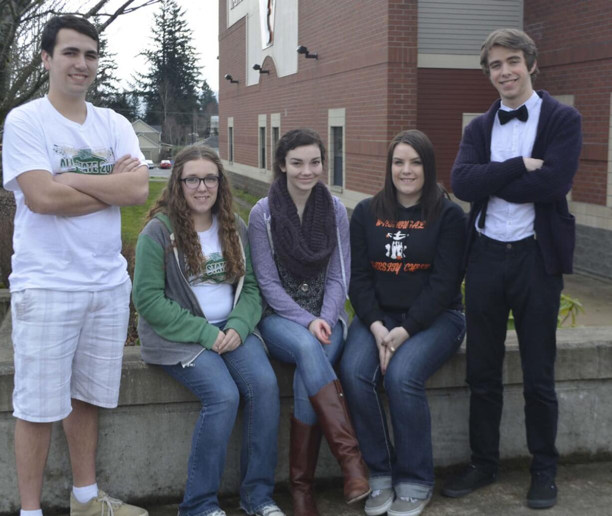 WHS students recently participated in the honor groups at the Washington State Music Educators Association conference. Pictured above (left to right) are Nick Stevens, Allix Fisher, Zoe West, Sonja Adams and Bret Wade.