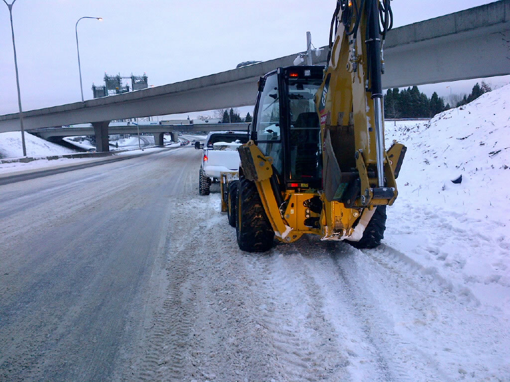 A Vancouver man was cited for driving an illegal vehicle on a state route Friday after driving a backhoe on Interstate 5 in Vancouver.