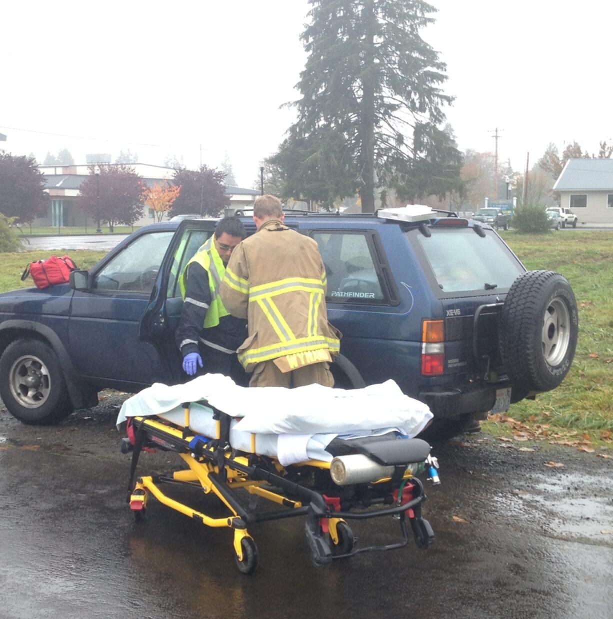 A 17-year-old girl was seriously injured Monday afternoon when she was struck by a vehicle while walking on Northeast First Street in Battle Ground.